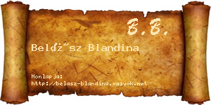 Belász Blandina névjegykártya